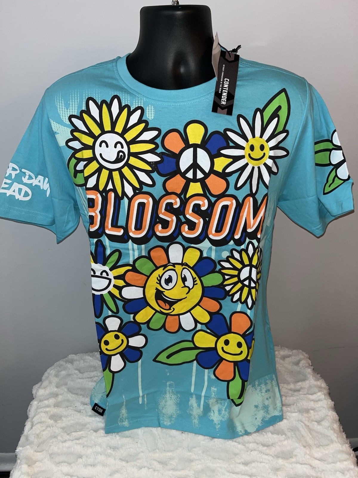 CONTENDER MENS STREETWEAR BLOSSOM PUFF PRINT POP ART GRAPHIC T-SHIRT LRG NWT $50 gallery