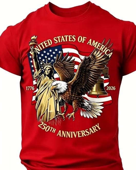 Men's Patriotic USA 250th Anniversary T-Shirt 1776-2026 American Independence Te gallery