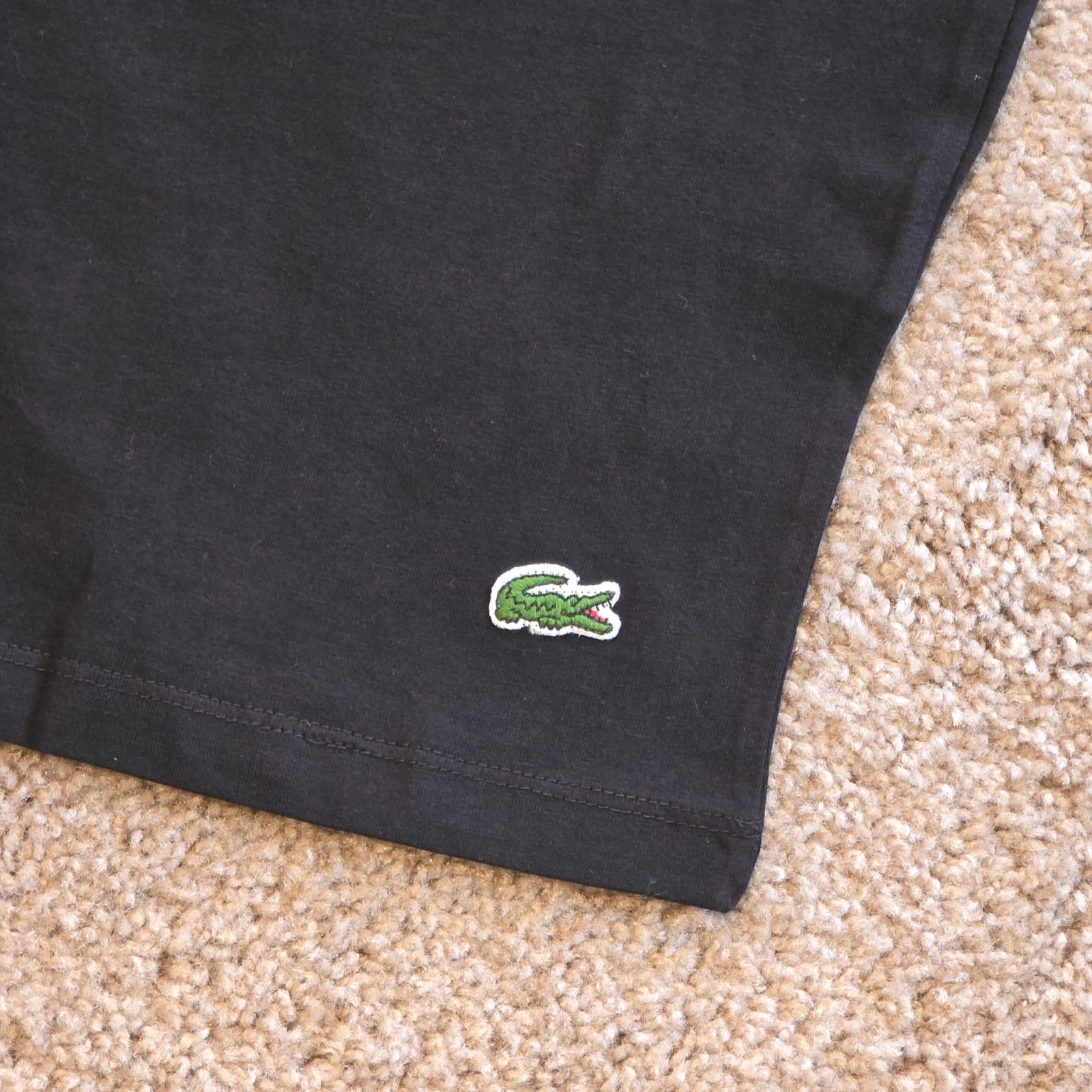 Lacoste Men's Signature Print Cotton Jersey T-Shirt Black TH1285-51-031 gallery