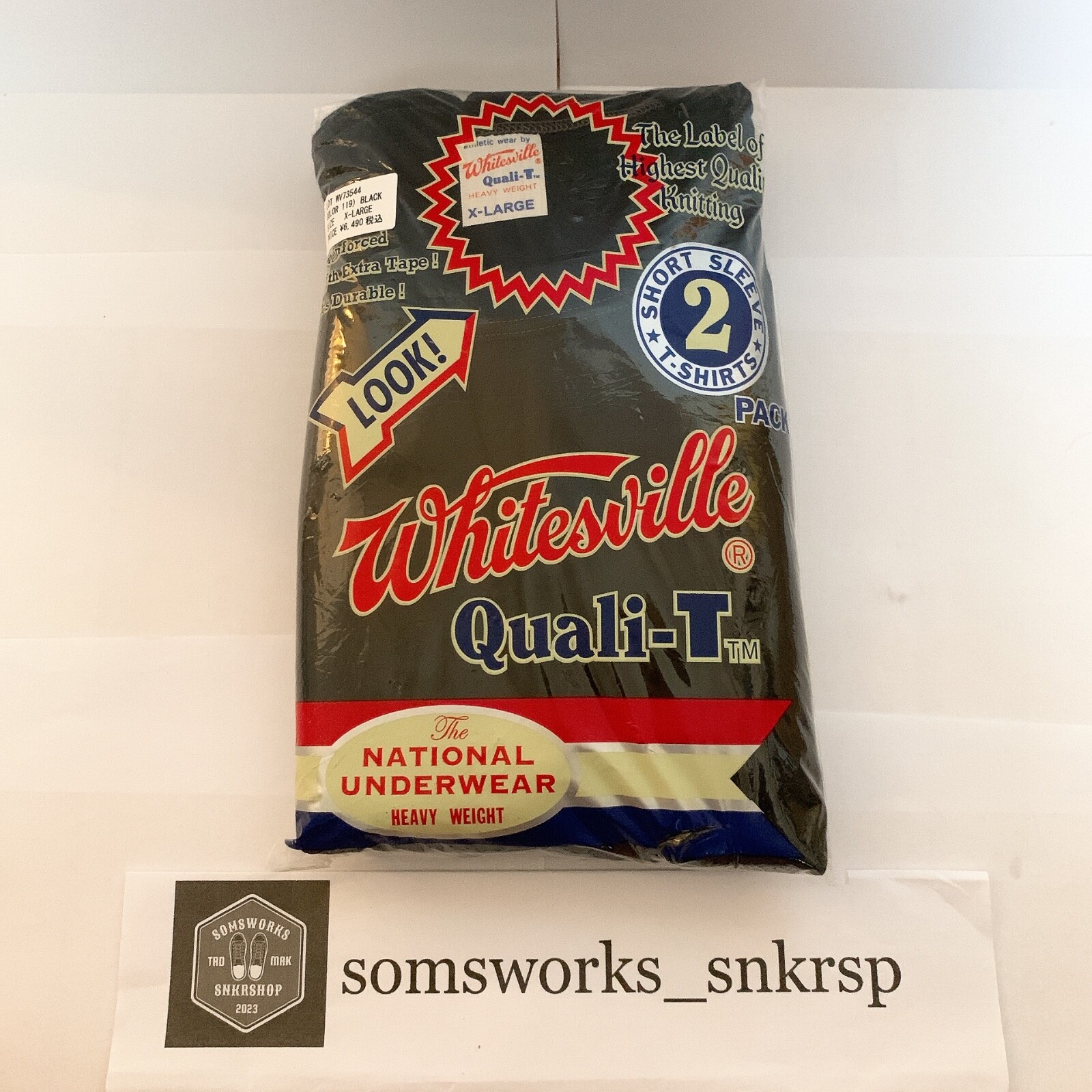 Whitesville WV73544 2-PACK T-SHIRT Black Size XXL Men’s unused Made in Japan