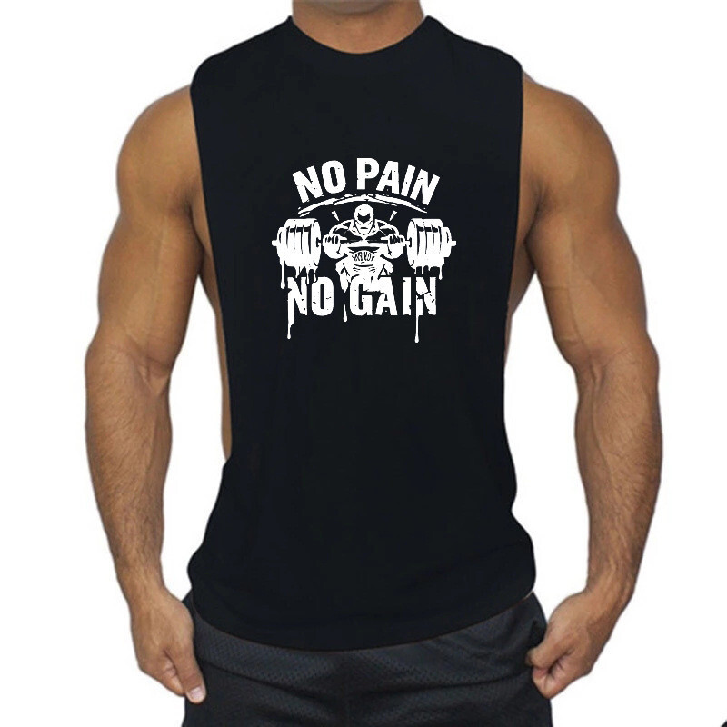 Men's Gym Workout Tank Tops Muscle Tee Stringer Bodybuilding Sleeveless T-Shirts gallery