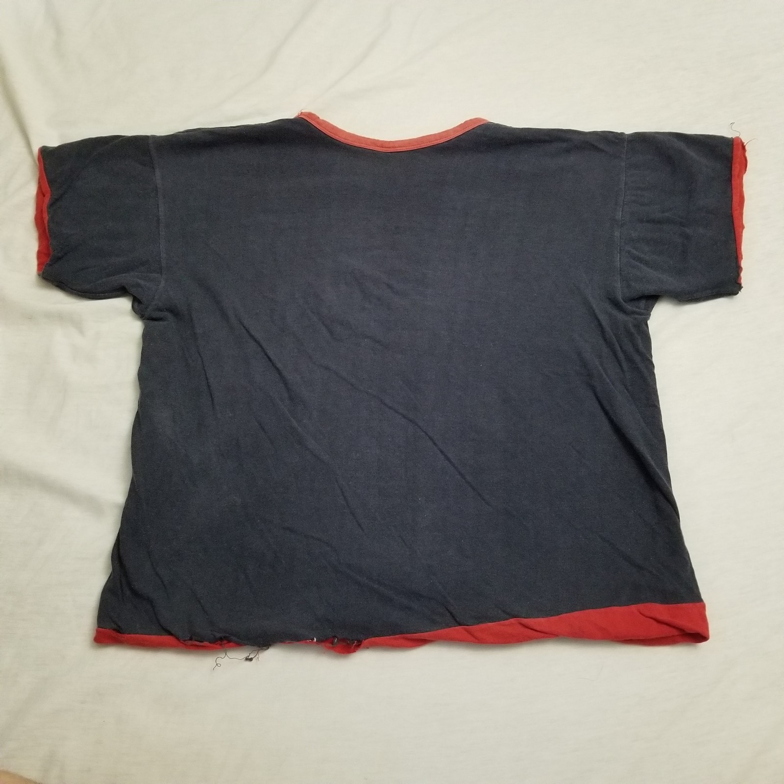 Vintage 70s Double Face T Shirt Mends Medium Blue Red Gym Athletic Reversible gallery