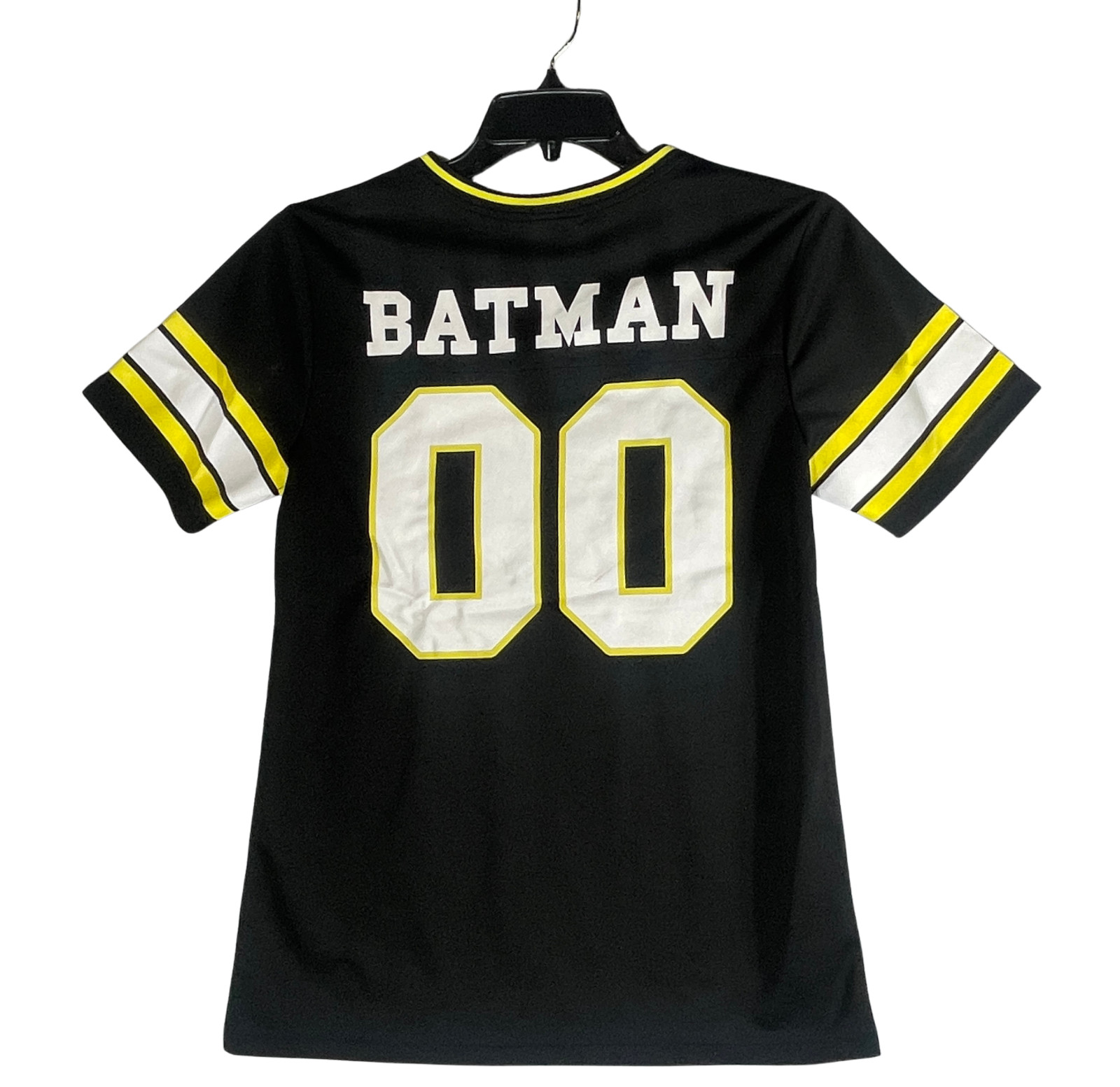 Batman DC Comics SMALL Black Yellow Football Pullover Jersey Tee Shirt gallery