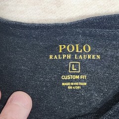 Polo Ralph Lauren Mens Solid Crewneck T-Shirt Classic Custom Fit Black Size L
