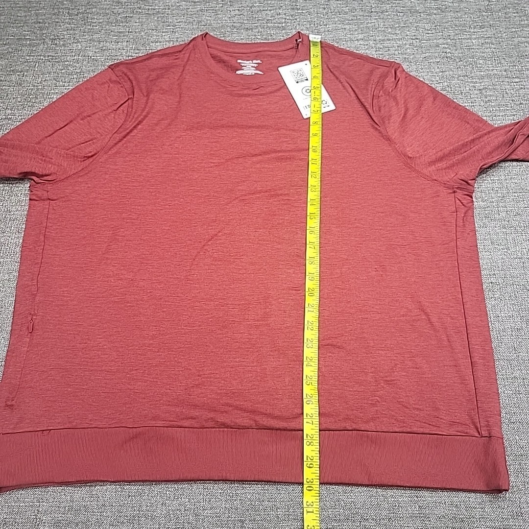 Members Mark Mens Pullover XX-Large Size Burgundy Long Sleeves Top Zip Pocket gallery