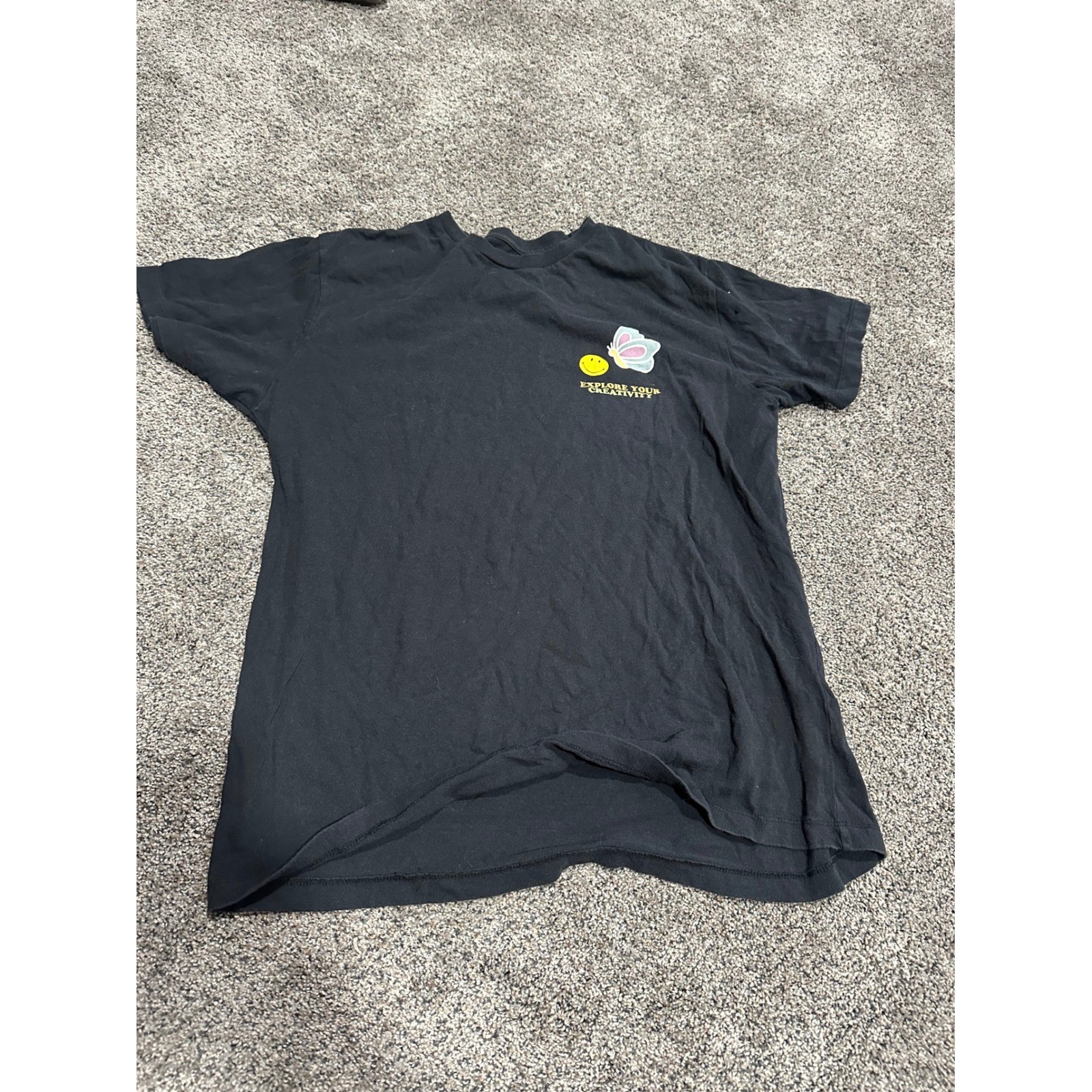 Smiley Originals Open Your Mind Mushroom Shirt Black XL Explore Your Creativity
