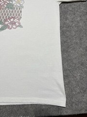 Vintage Beaded Flower Basket Single Stitch Cream Color Shirt XL Sunbelt