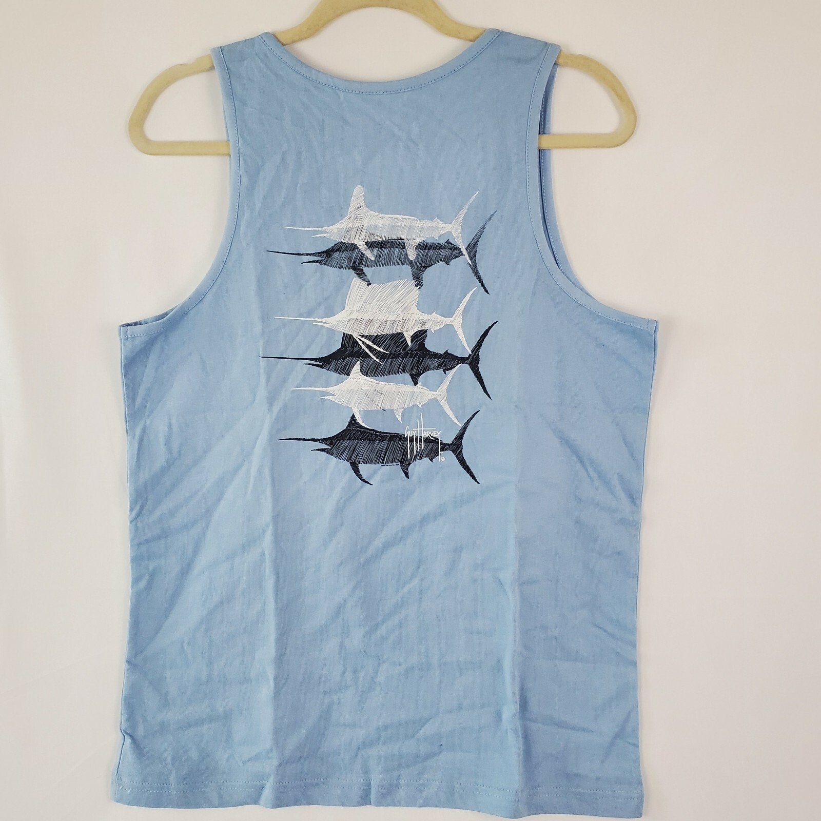 NWT Original Guy Harvey Powder Blue Sail Fish Tank Top Fishing - Choose Size gallery