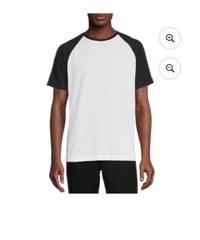 George Men’s White & Black Semi-Fitted Pullover Raglan Short Sleeves T- Shirt