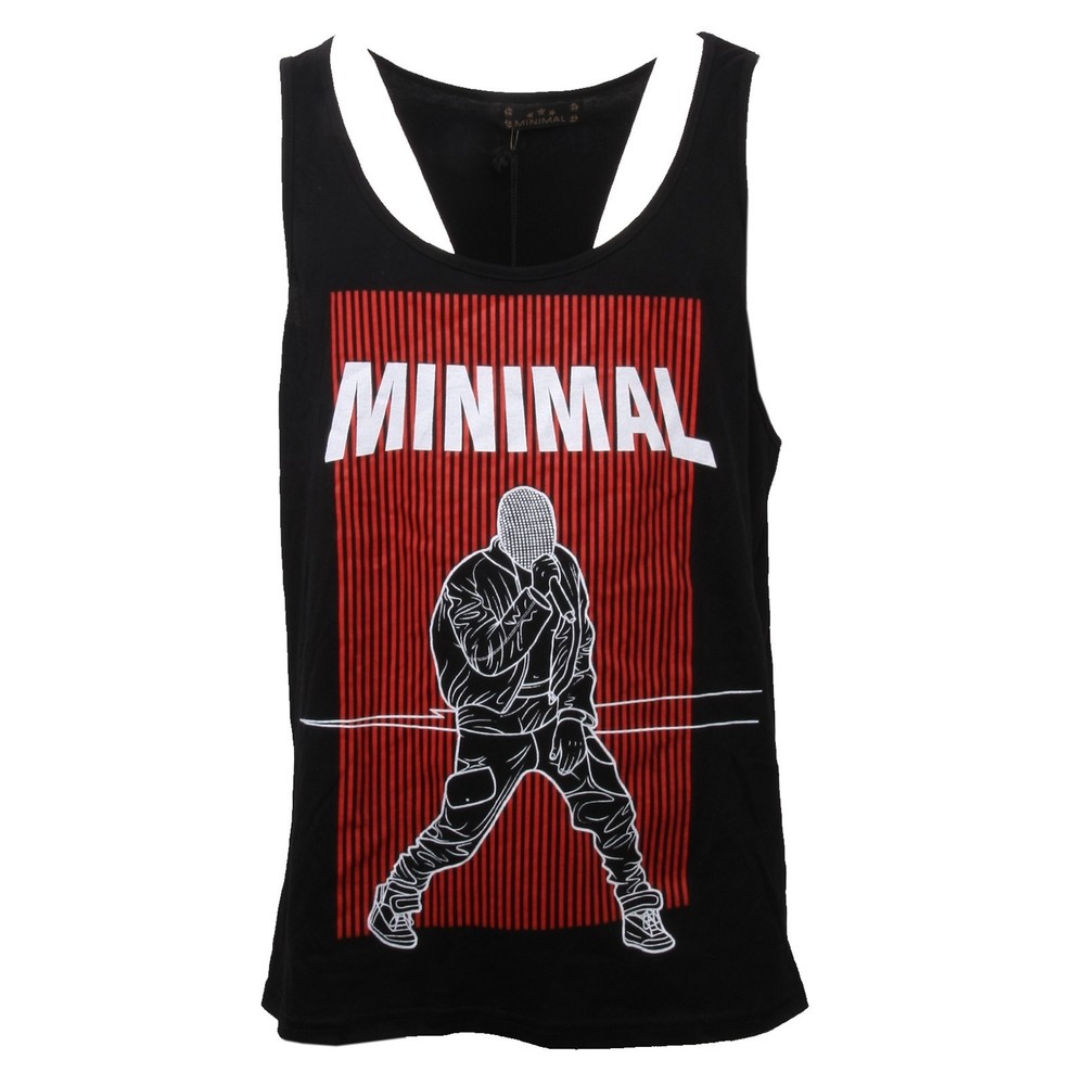C0639 men’s jersey MINIMAL tank top black/red/white sleeveless t-shirt men