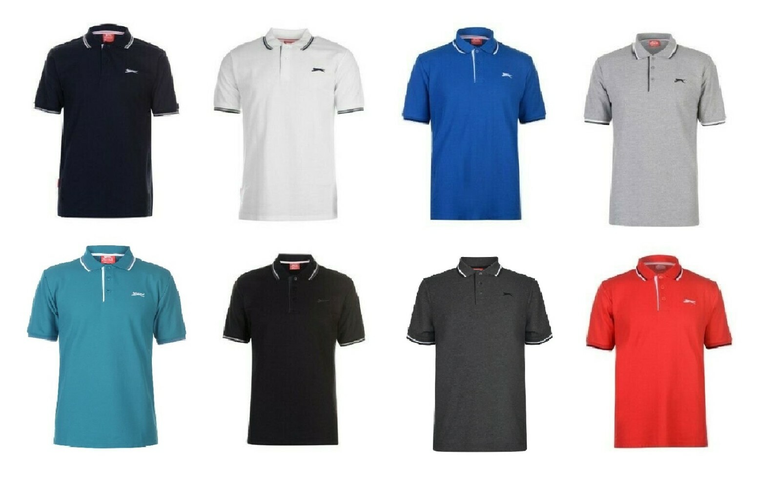 SLAZENGER TIPPED PIQUE POLO SHIRT T SHIRT GOLF TENNIS S M L XL XXL 2XL 3XL 4XL gallery