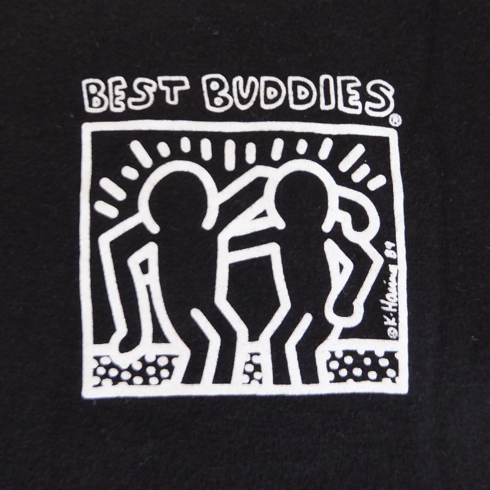 Men's Best Buddies t-shirt, Keith Haring, long-sleeves, crew neck, black, Small gallery