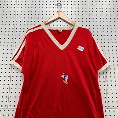 VTG 70s Bantam Shirt Red Single Stitch Coach’s Whistle Fit Large 21.5×29 EICH