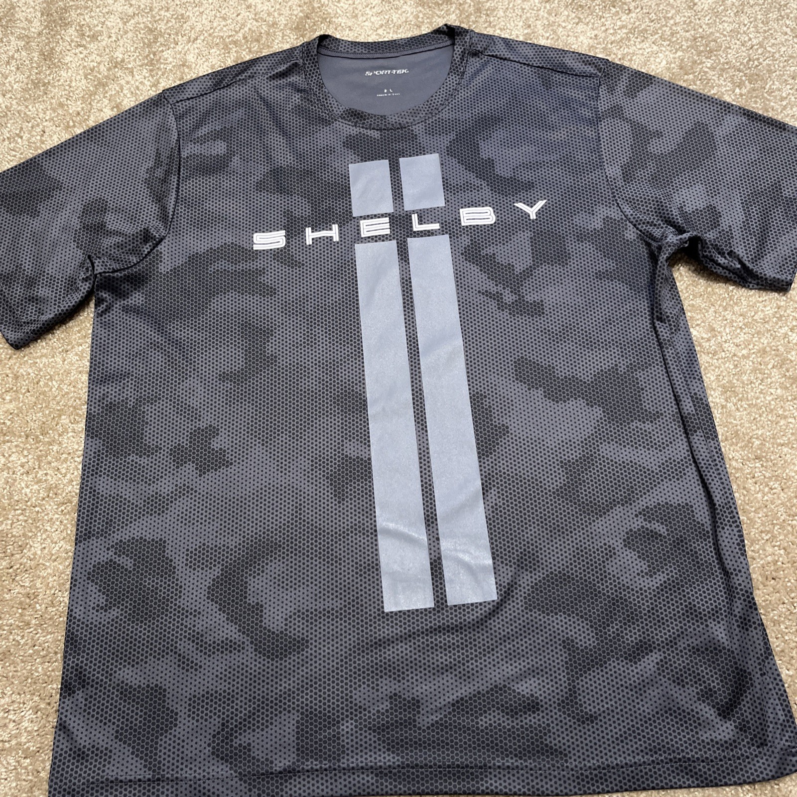 Shelby Mustang Shirt Mens XXL 2XL Grey Camo Performance Tee Ford Sports Cars Top gallery