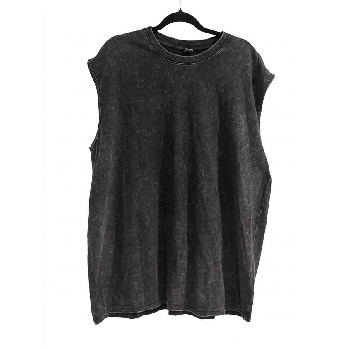 Digiprint Apparel Mens 2XL Acid Wash Muscle Tee Sleeveless T-Shirt Faded Black gallery