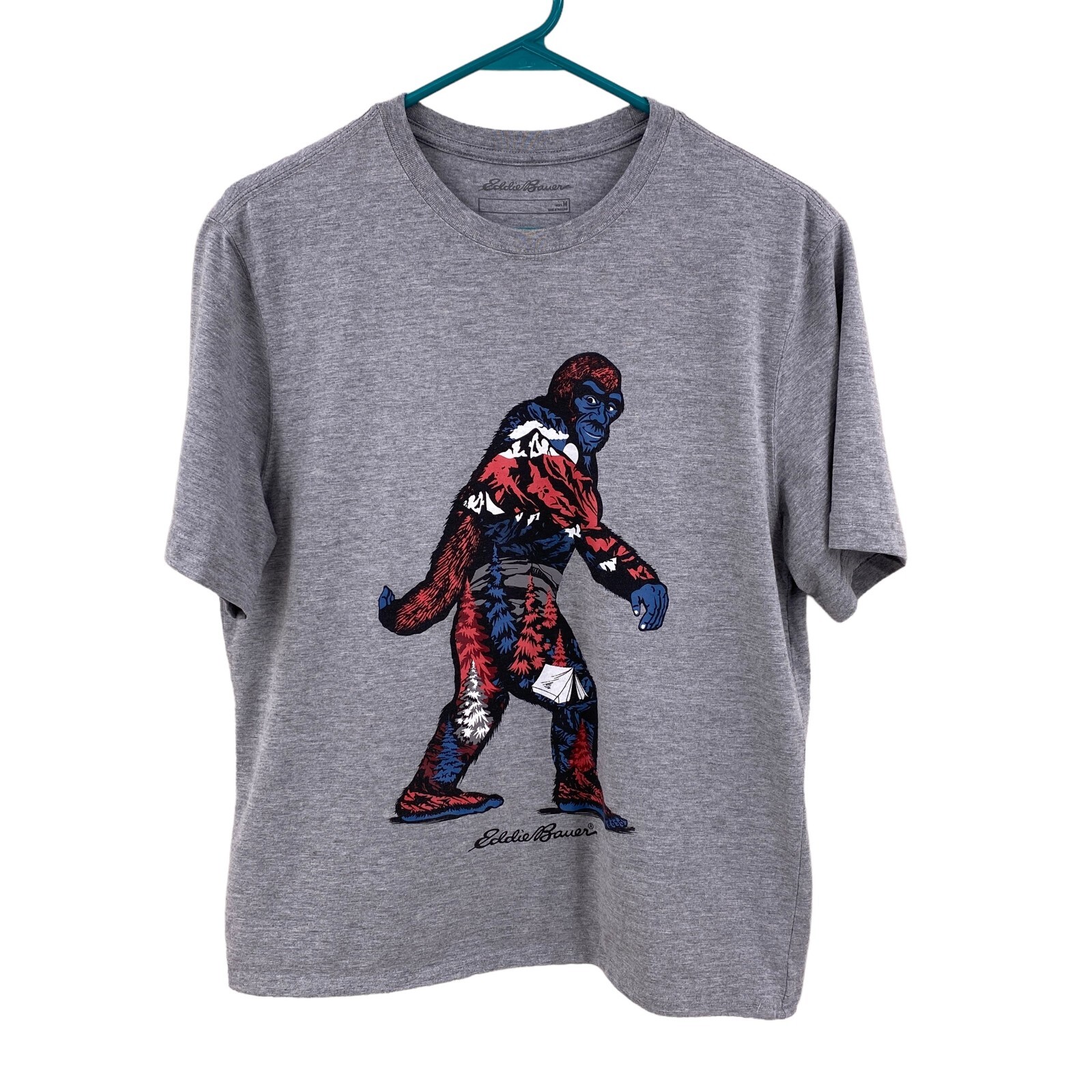 Eddie Bauer T-Shirt Gray Size Medium Camping Outdoor Sasquatch Yeti Big Foot gallery