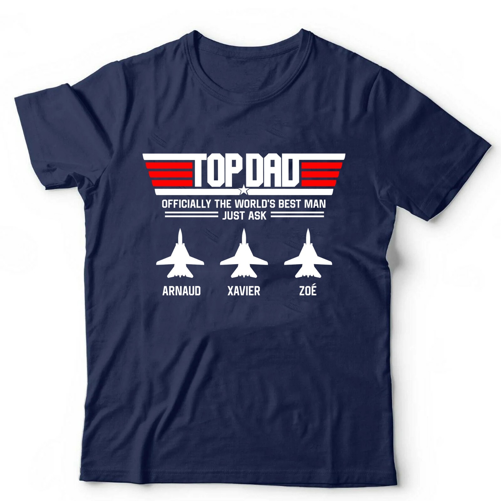 Custom Top Dad Tee, Official The World's Best Dad Tee, Father's Day Gift gallery