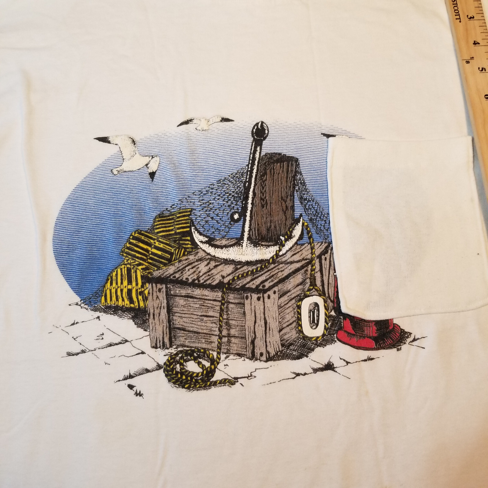 VTG SINGLE STITCH T-SHIRT HERING COMPANY MEN'S LARGE NAUTICAL DOCKS GRAPHIC gallery