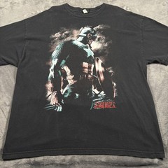 Vintage Marvel Mad Engine T-Shirt Mens 2XL Black Captain America Movie Rare Y2K