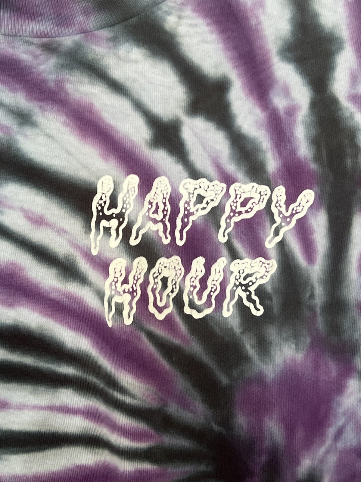 Happy Hour Hand Dyed In Long Beach Essential Purple Tie Dye T Shirt Mens Large gallery