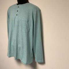 Ocean Coast Men’s Medium Teal Green L/S Pocket Henley T-Shirt NWT