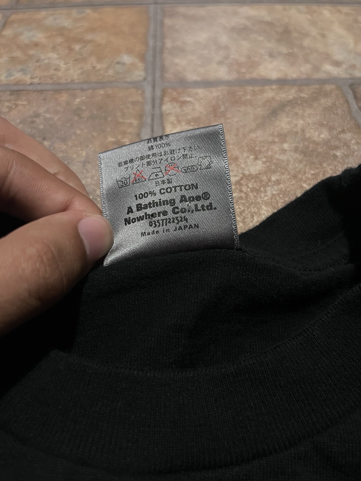 A Bathing Ape BAPE x KAWS Black Logo Graphic Cotton Knit T-Shirt Crew Neck XTRA gallery