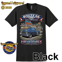 Route 66 100 Year Centennial, 1955 Chevy Pick Up, Custom Made T-Shirt