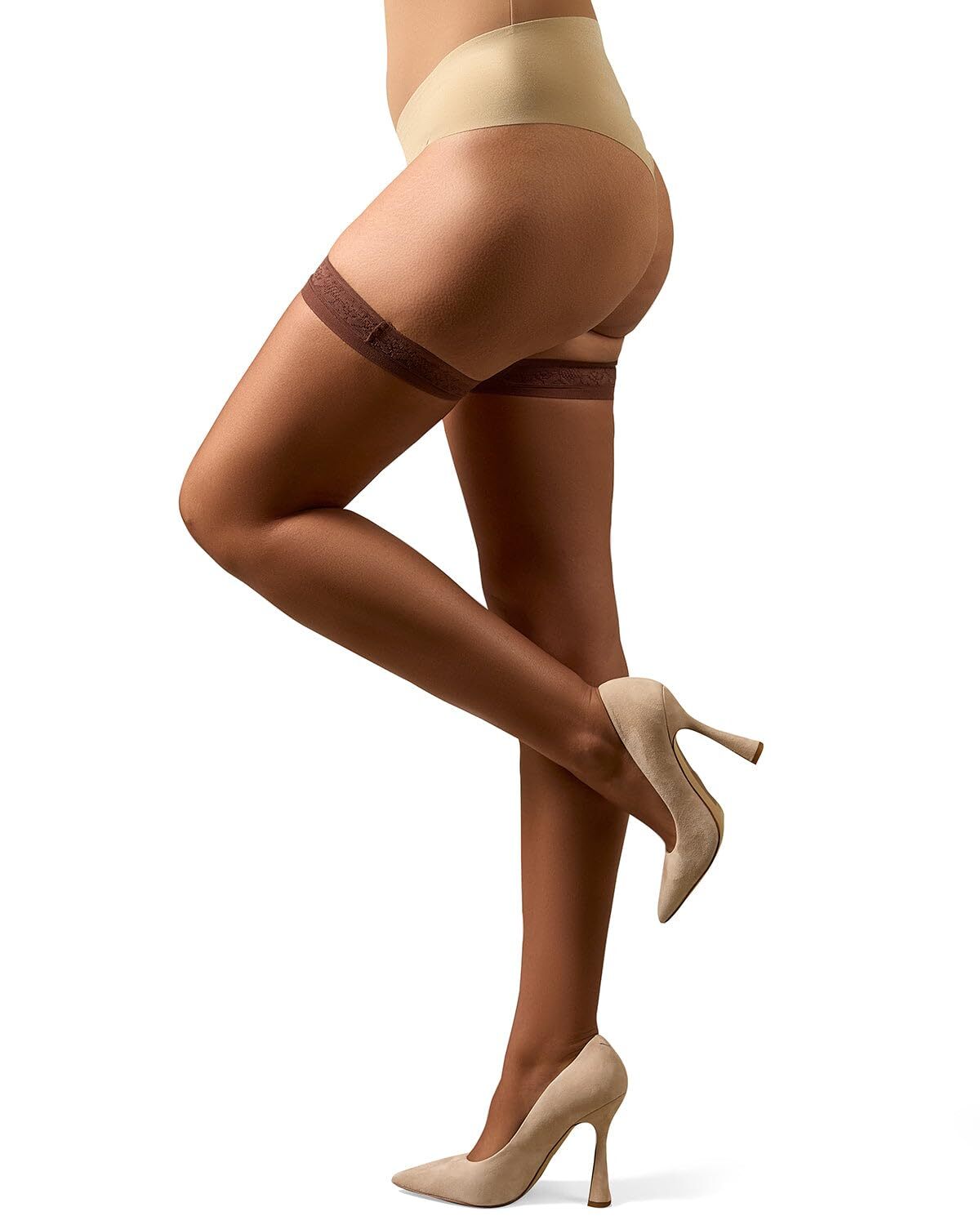 Women's Simply Bare Floral Lace Top Thigh High Tights Sheer Hosiery Stockings gallery