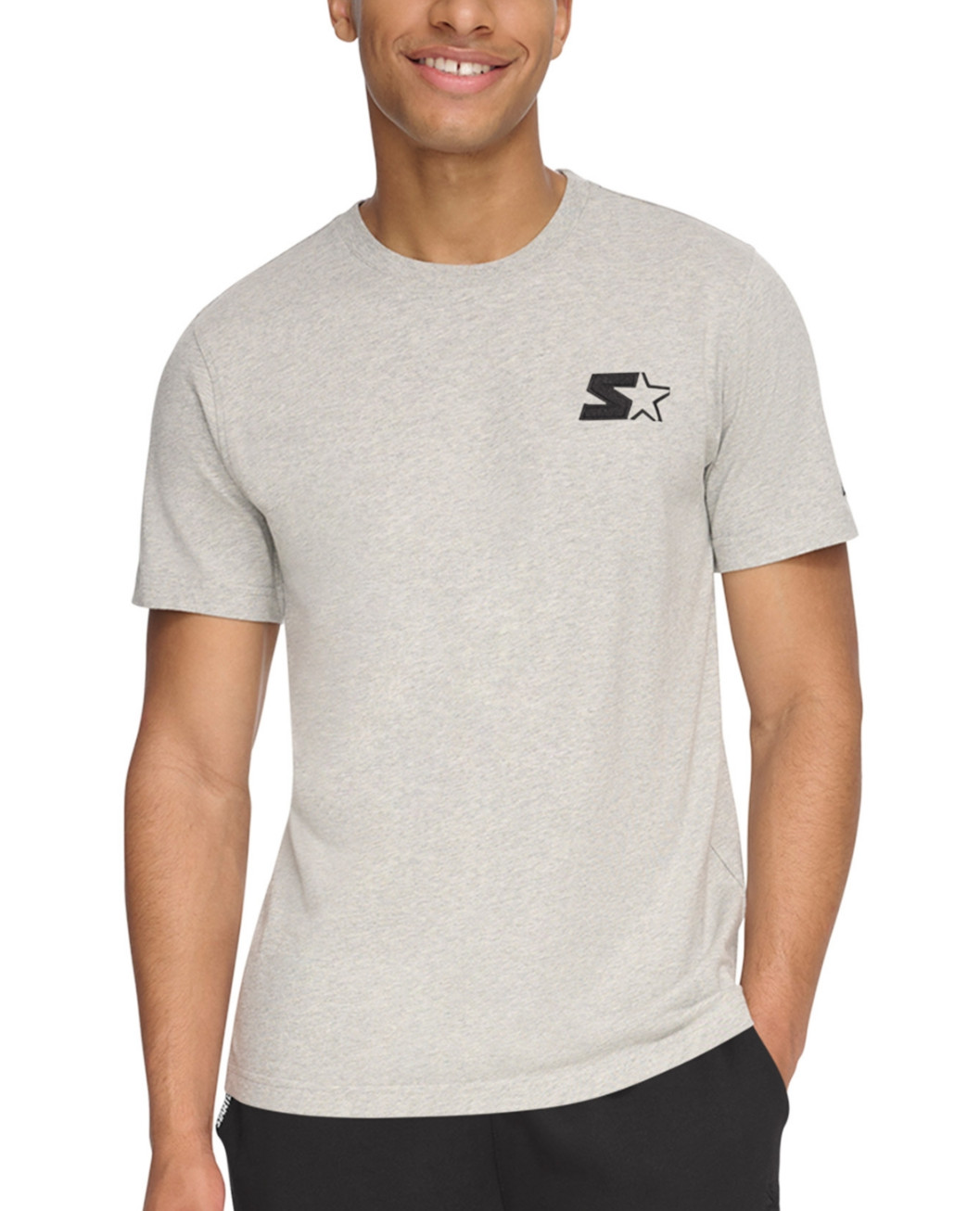 Starter Men Classic Fit Embroidered Logo Graphic T-Shirt Heather Grey Size XXL