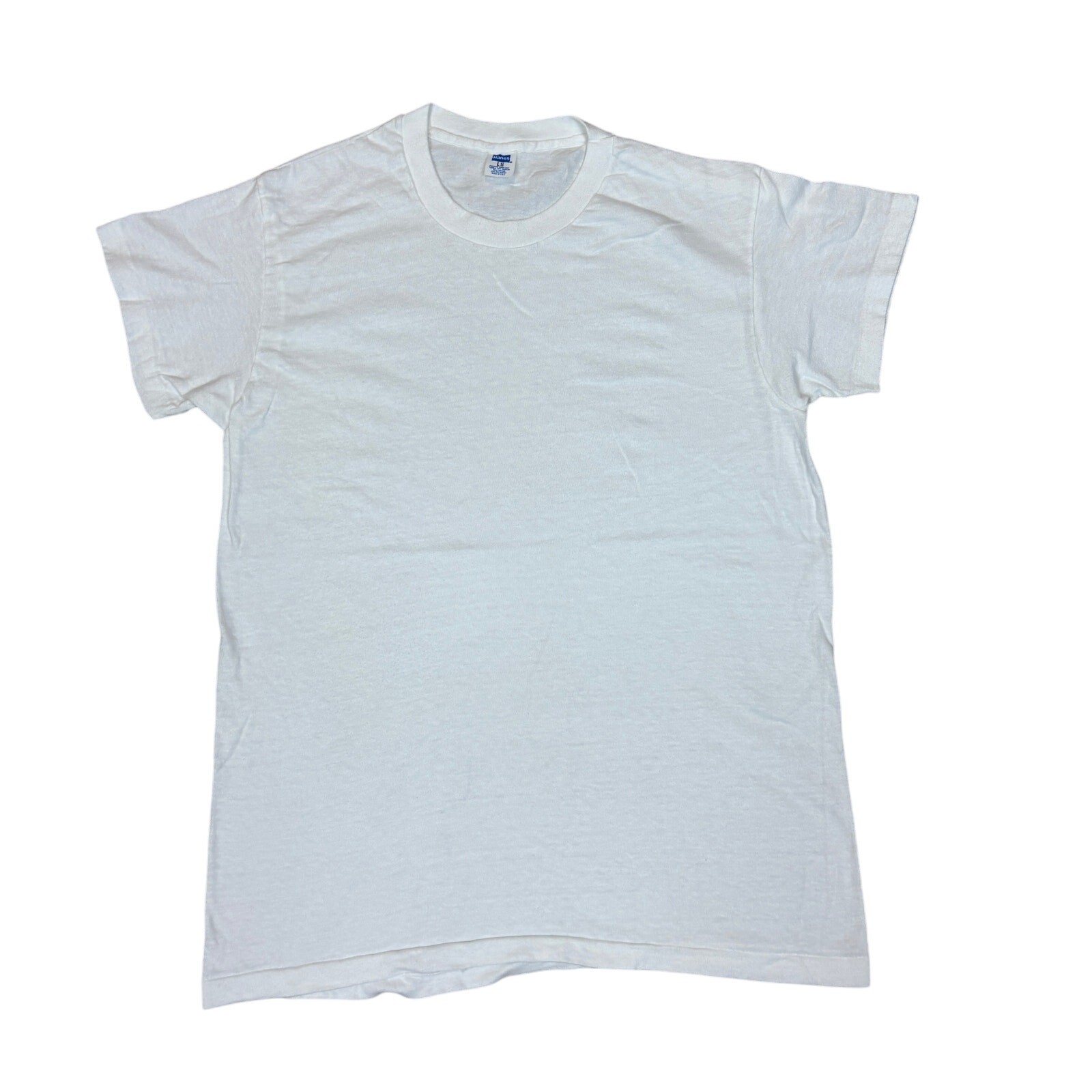 Vintage 70s Hanes Blank Poly Cotton Single Stitch T Shirt Men’s Large