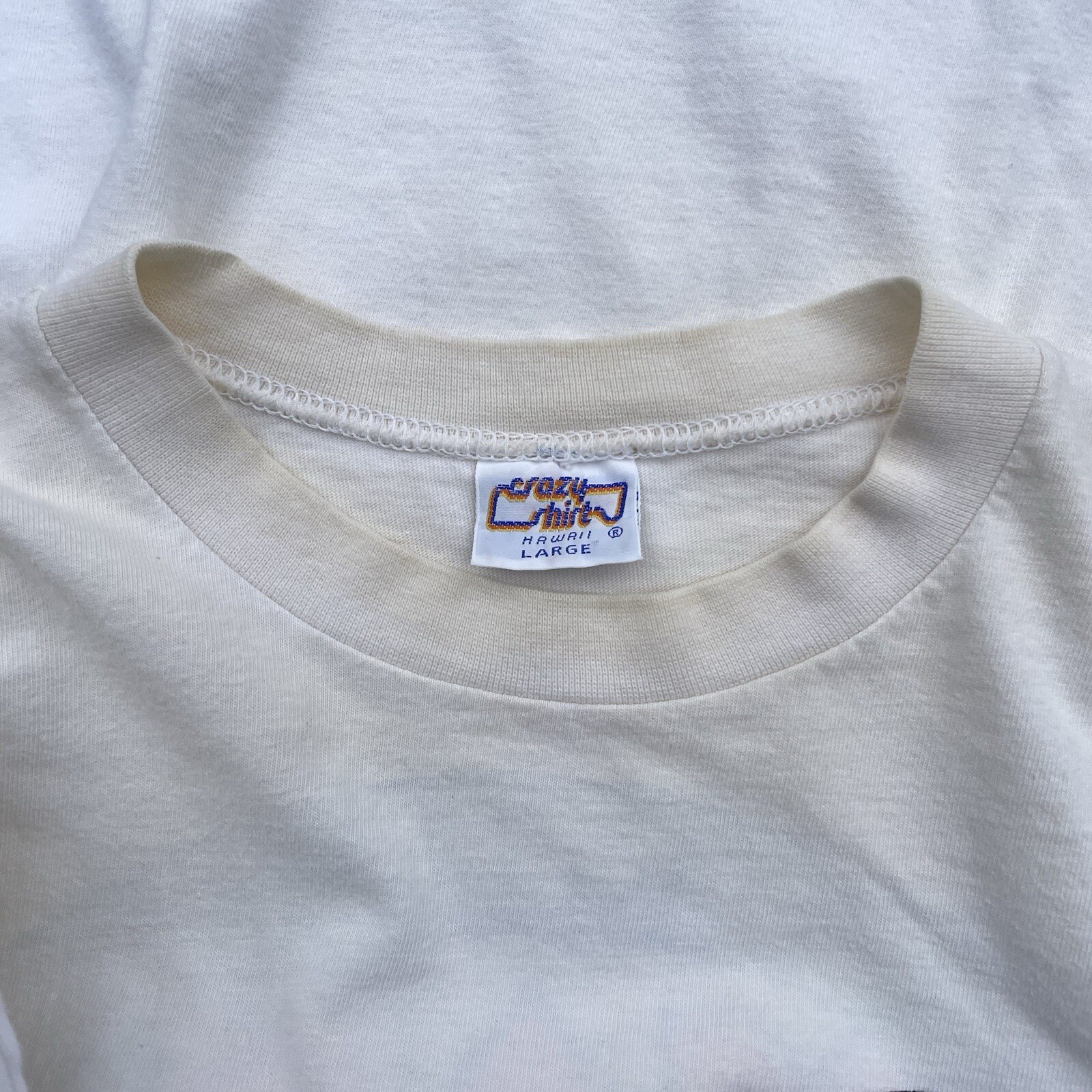 Vtg Crazy Shirts Aluminum Man Triathlon Shirt Beer Drinking Open Chug Crush Sz L gallery