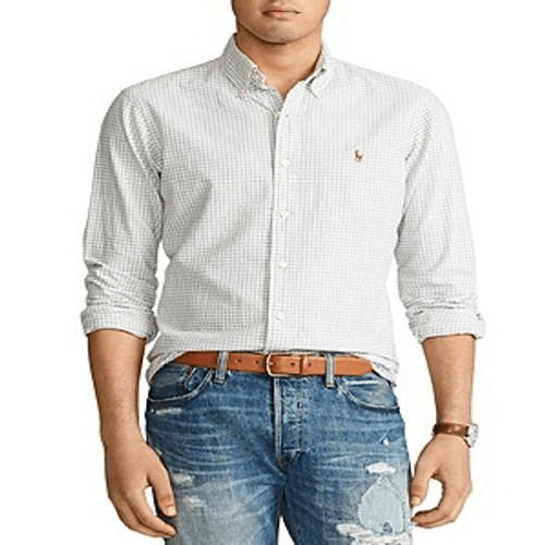 Polo Ralph Lauren Mens Logo Button Collar Button-Down Shirt Size S