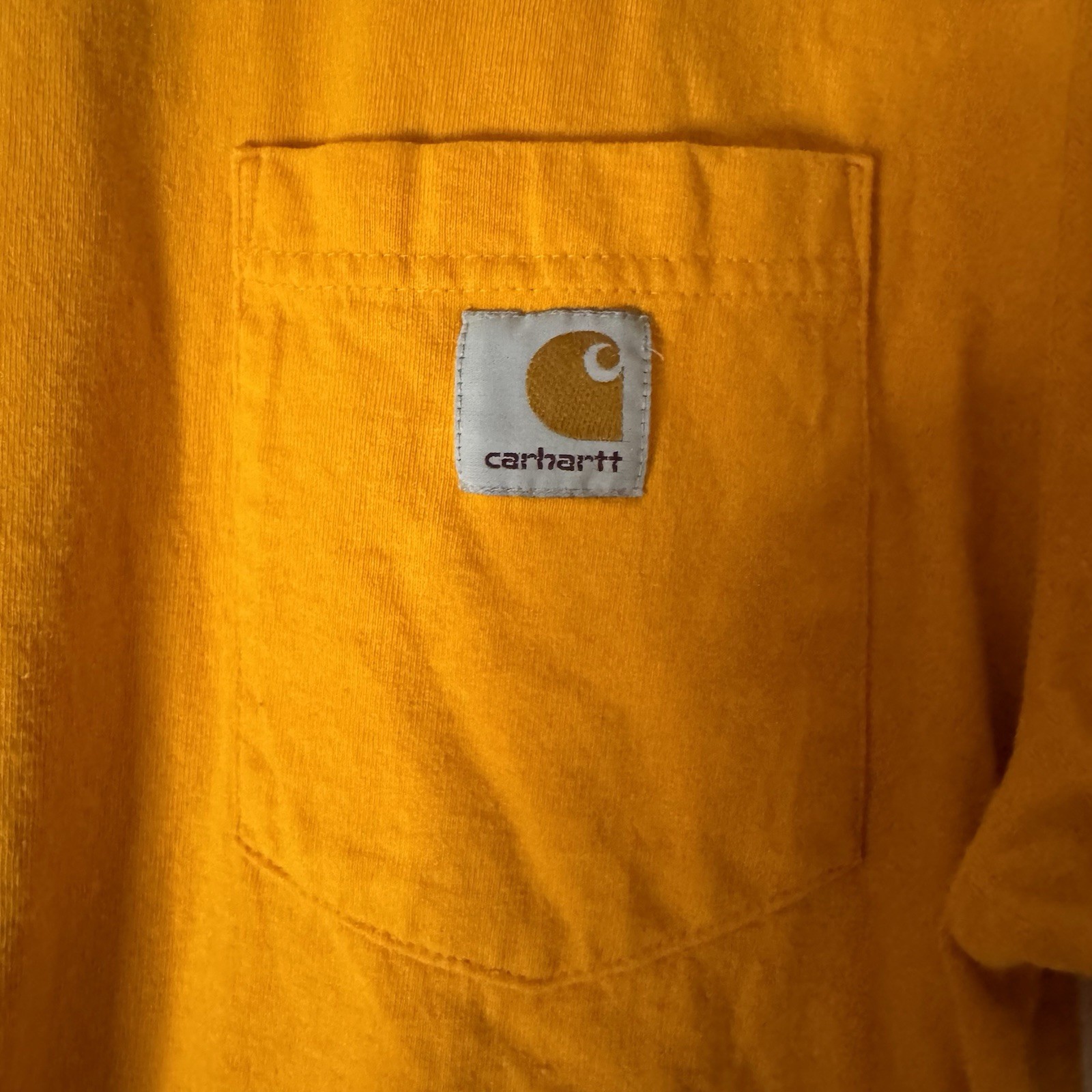 Carhartt Pocket T-shirt Men’s M Mango Orange Short Sleeve Workwear 100% Cotton gallery