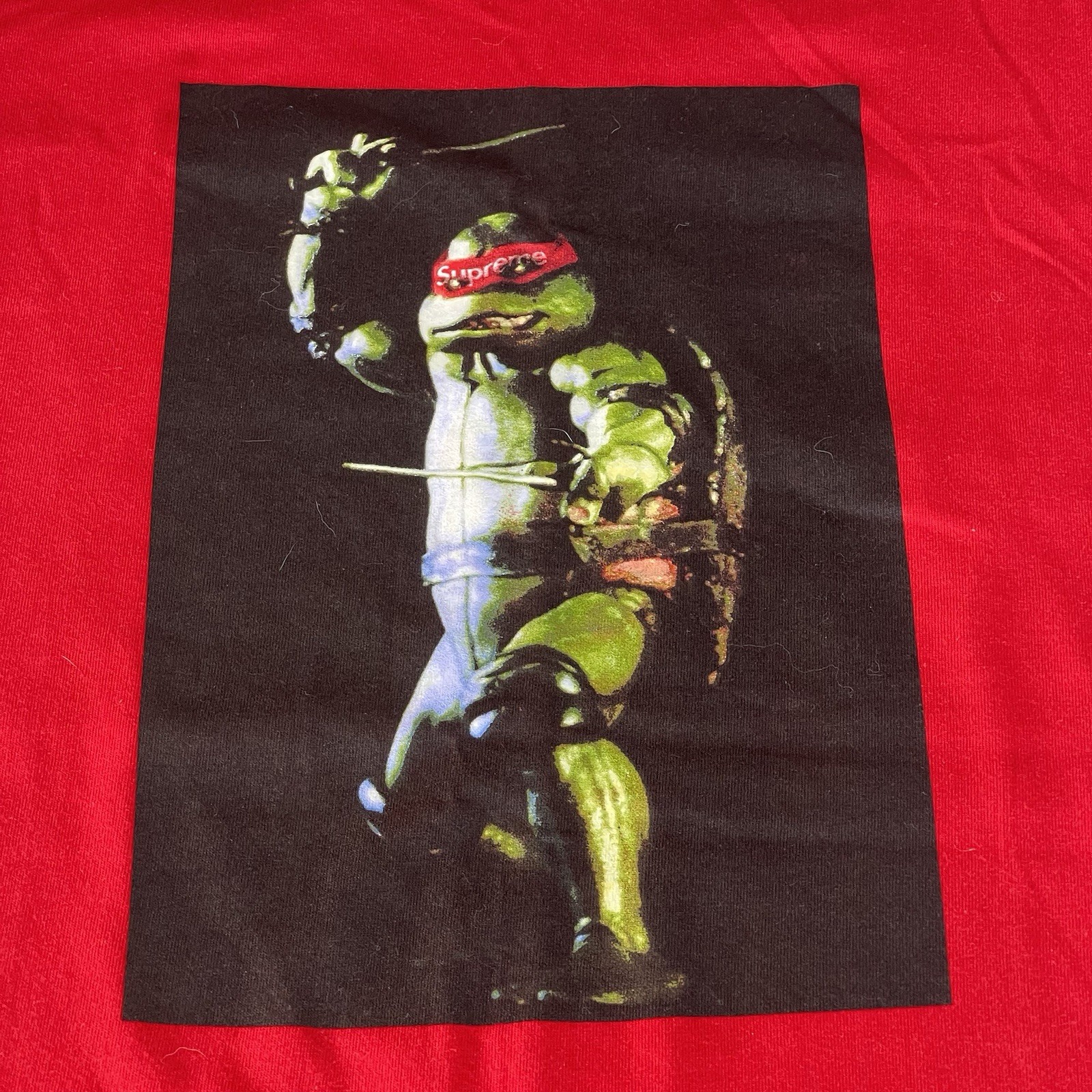 Supreme Mens Medium TMNT Raphael Bandana Shirt Red Teenage Mutant Ninja Turtle gallery