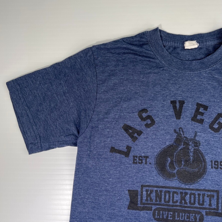 Las Vegas Shirt Men Small Knockout Live Lucky Boxing Glove Work Party Run Gym Fa gallery