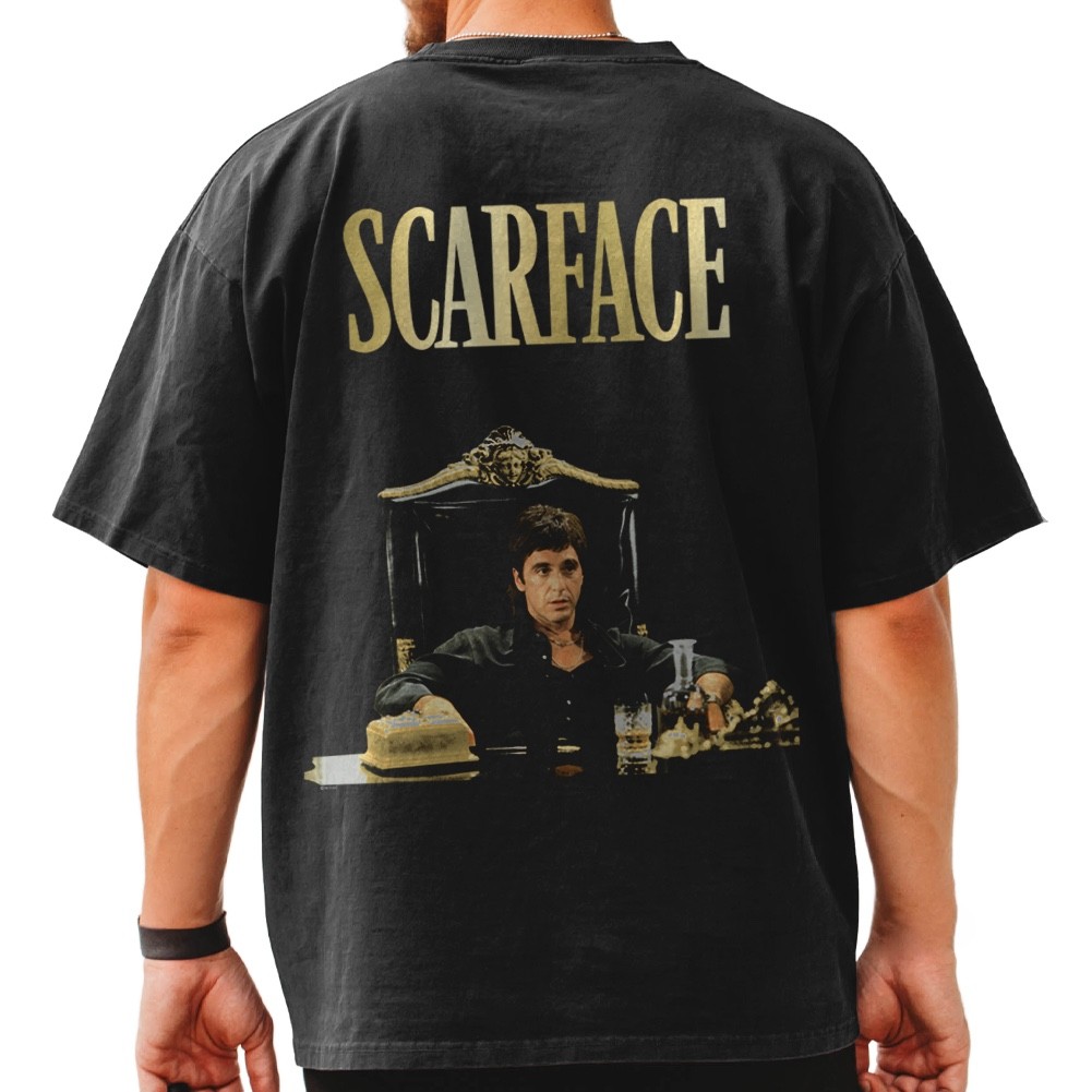 Scarface Mens T Shirt WORLD IS YOURS F&B Tony Montana Al Pacino Mob Movie Black gallery