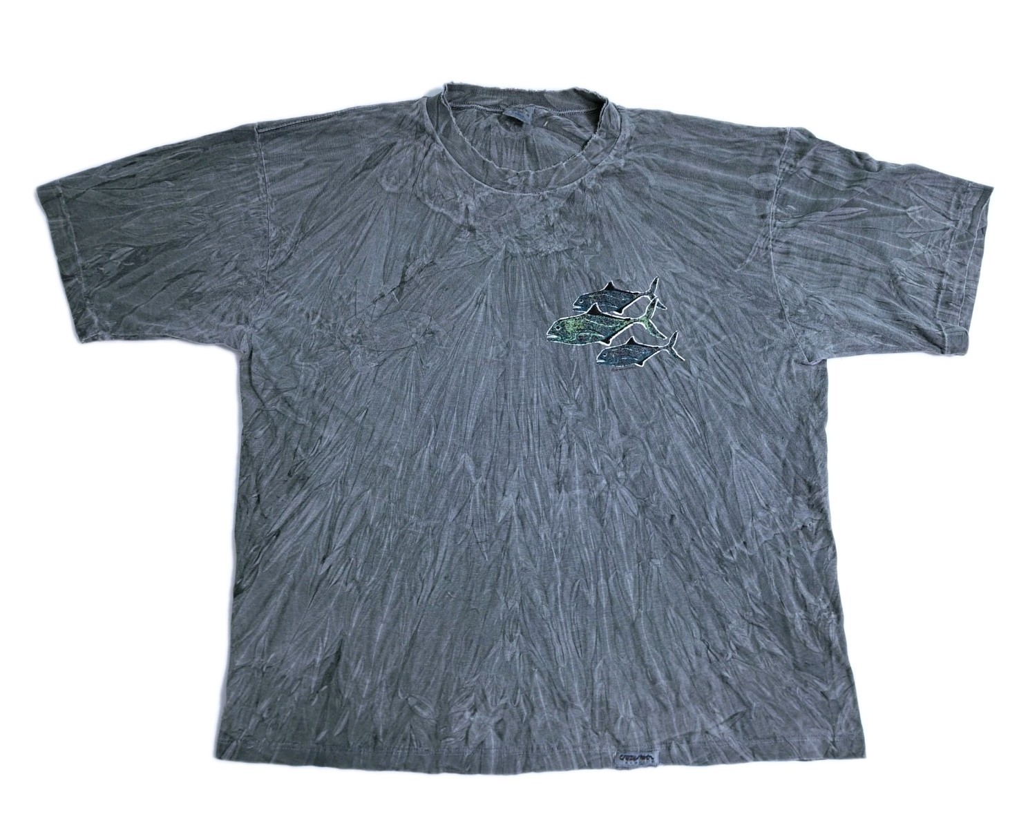 Vintage Crazy Shirts Dyed Lawaia Hawaii Fishing Canoe Island Tiki Tropical Beach gallery