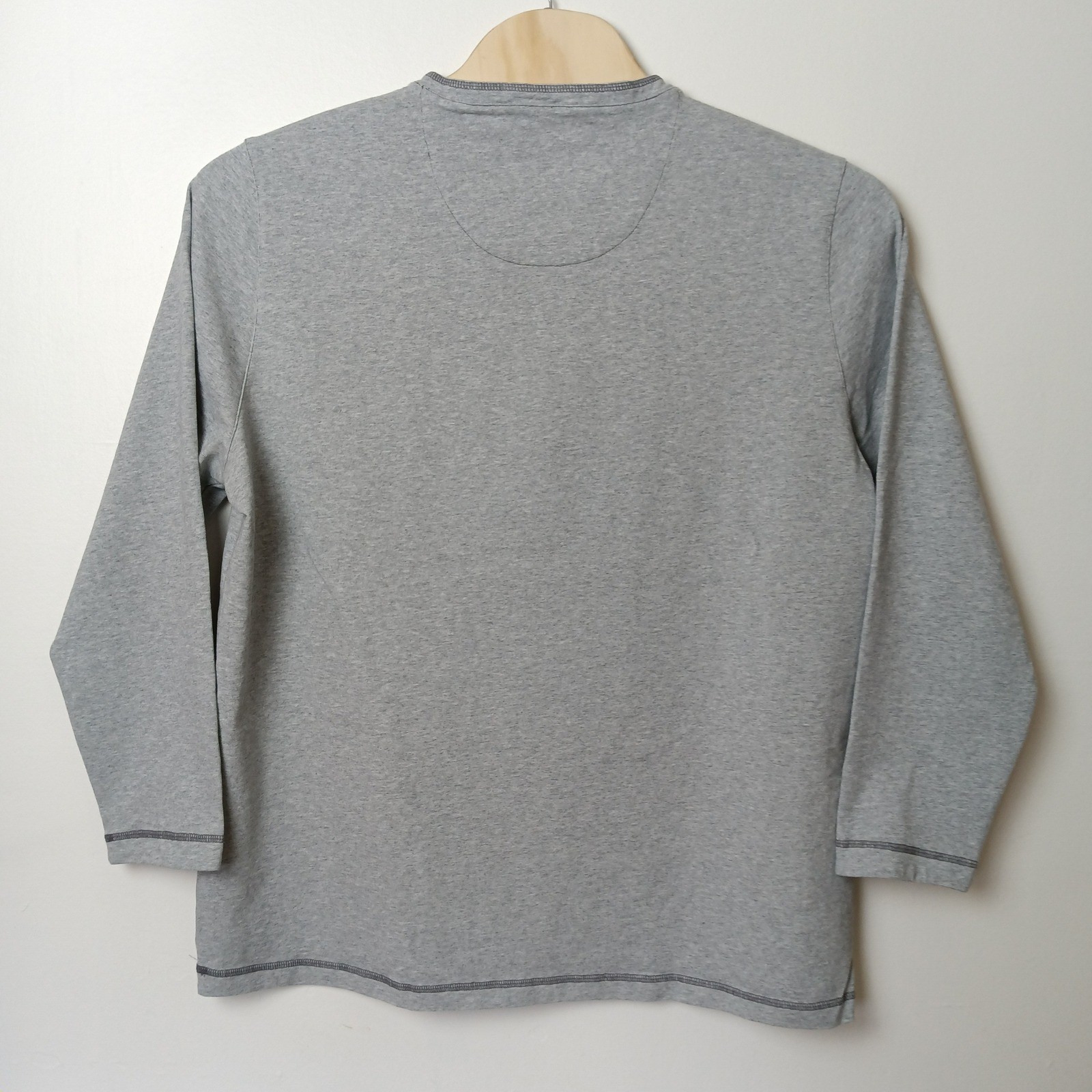 Carbon2Cobalt Mens XXLT Gray Long Sleeve Heavyweight Cotton Henley Shirt Tall gallery
