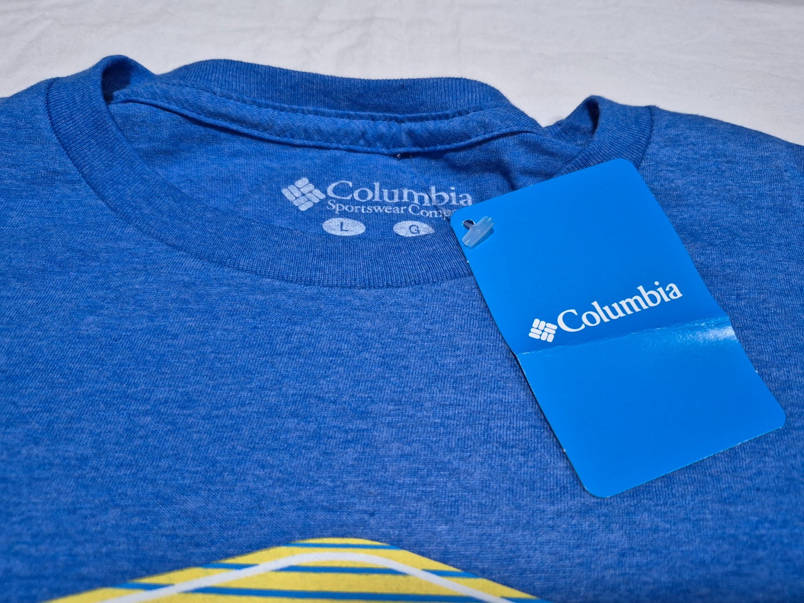 Columbia Men's Outdoor/Sports Blue Graphic Training Athletic Gym SZ Large gallery