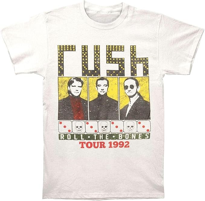 RUSH T-Shirt Roll The Bones Tour 1992 Brand New Rock Tee S M L XL 2XL 3XL