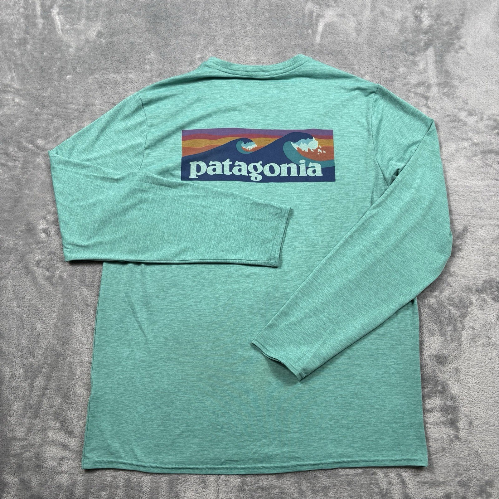 Patagonia Capilene Cool Daily Tee Shirt Mens Med Teal Heather Long Sleeve UPF 50 gallery