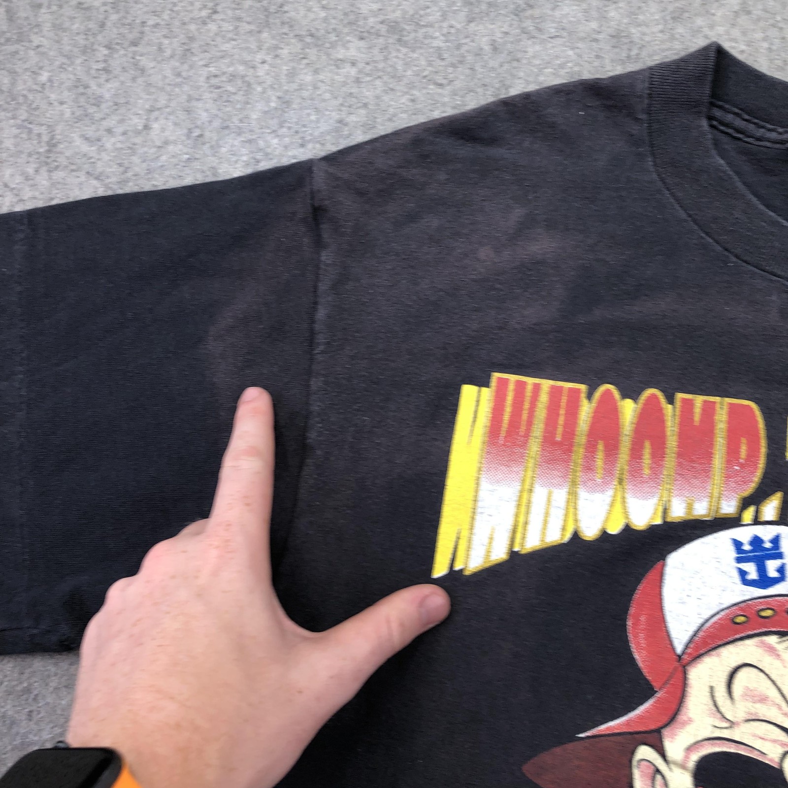 Vintage Popeye Shirt Mens Large Black Tultex Cruise 1993 90s Viking Serenade gallery
