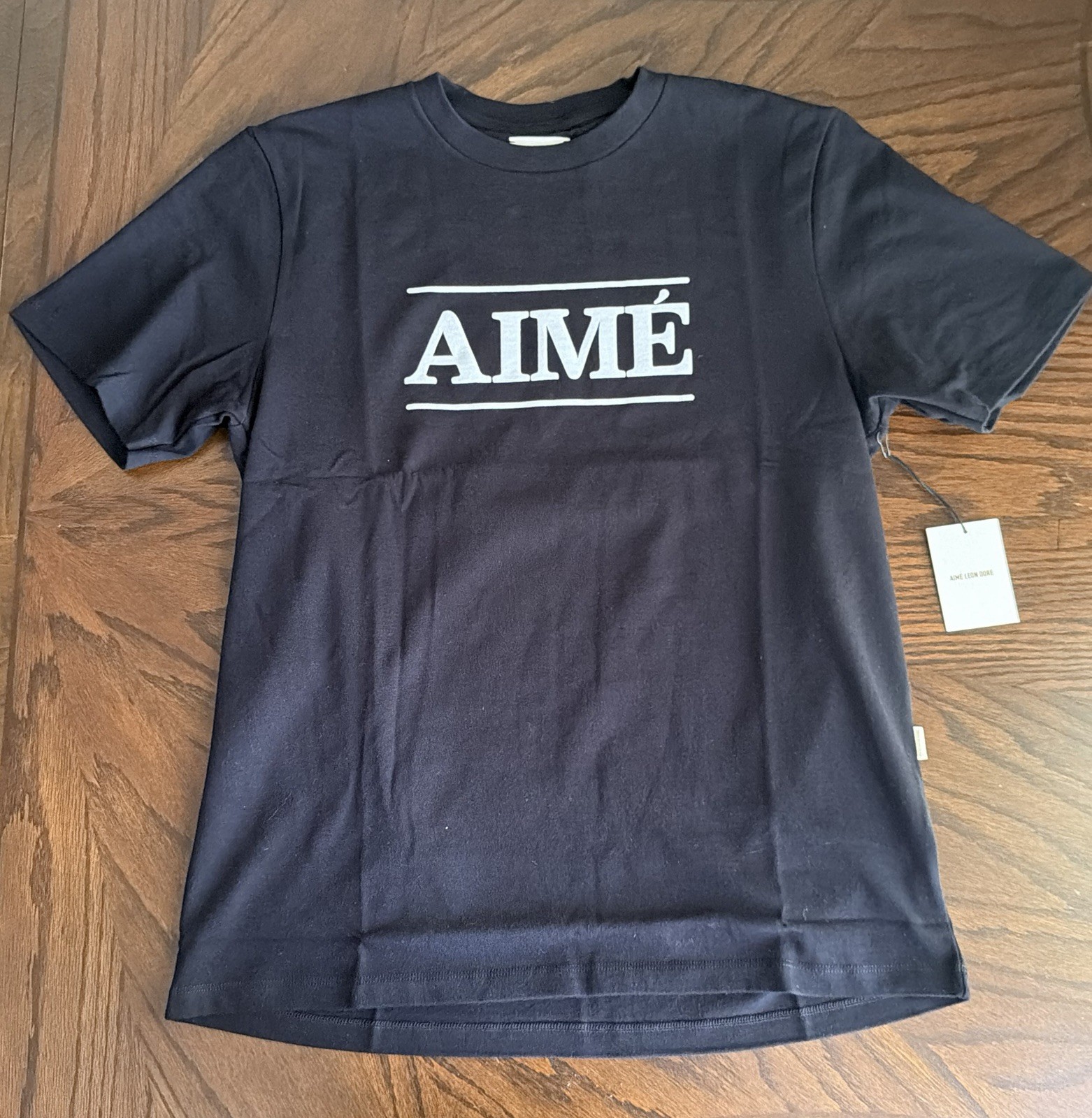 Aime Leon Dore ALD Easy Aimé Logo Tee Men’s Size medium Jet Black SS23 Queens NY gallery