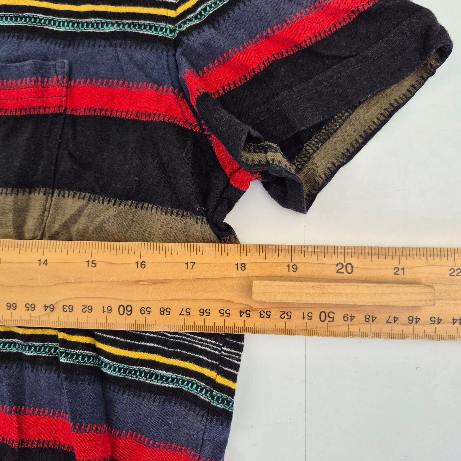 AMERICAN EAGLE T-Shirt Small Multicoloured Men's 100% Cotton Striped Longline gallery