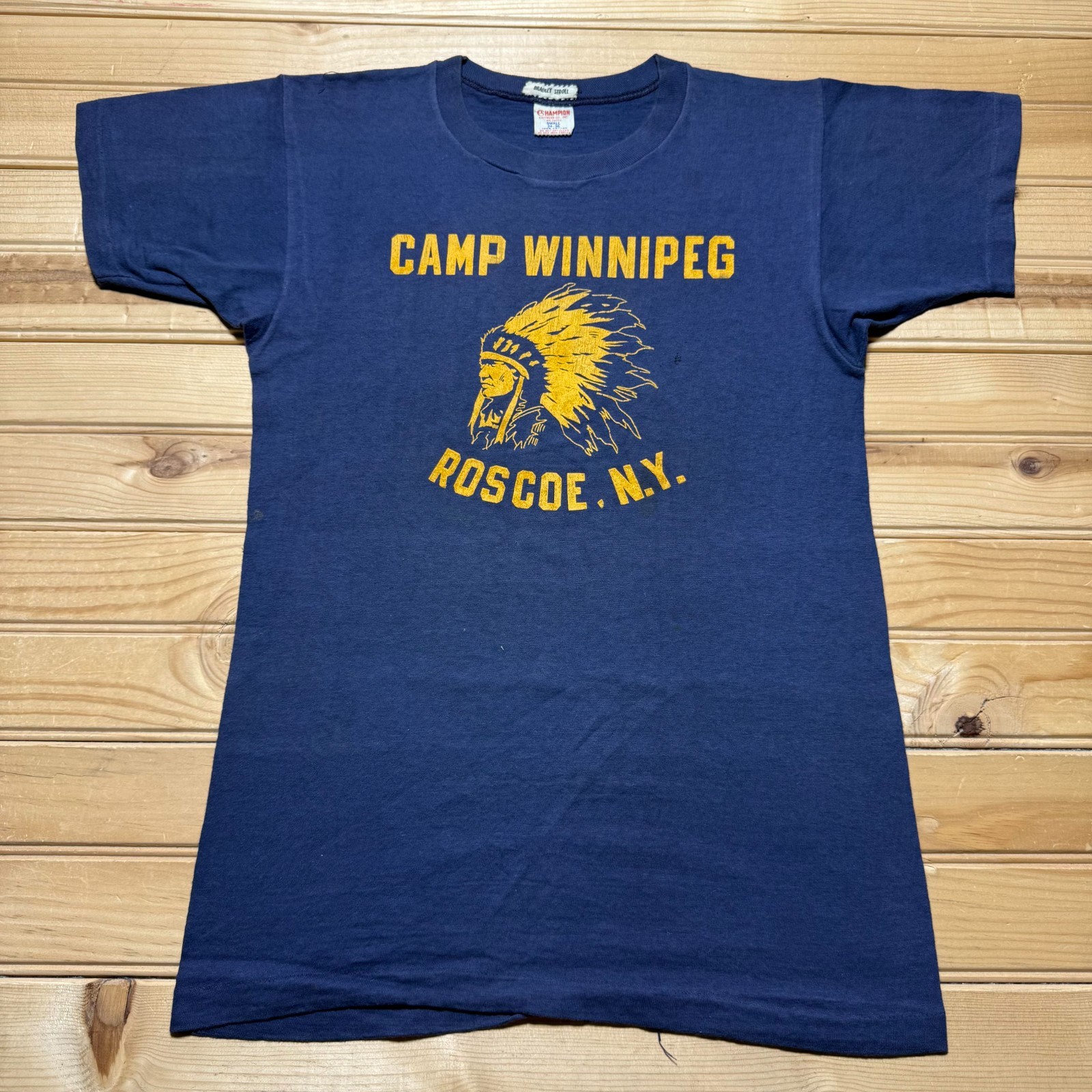Vintage 50s Camp Winnipeg Roscoe New York Indian Head Graphic T-Shirt – Small