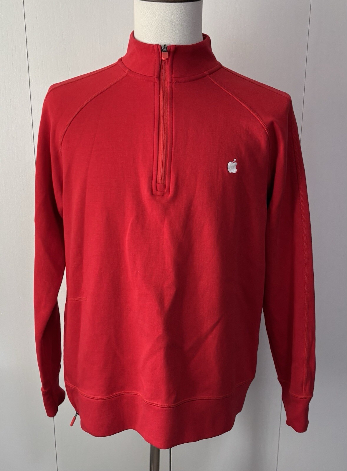Apple Macintosh 1/4 Zip Jacket Red Long Sleeve Shirt Sweatshirt Top Men’s Large gallery
