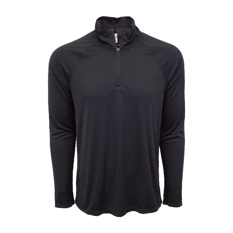 ALL SPORTS MENS QUATER ZIP LONG SLEEVES BLACK ATHLETIC TOP gallery