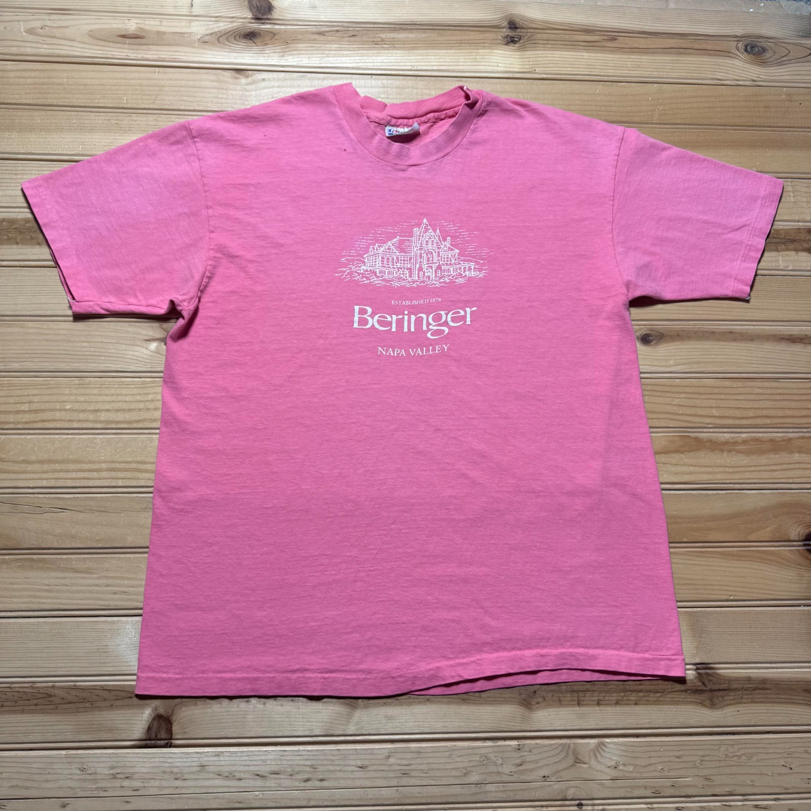 Vintage 90s Hanes Beringer Napa Valley Winery Promo Graphic T-Shirt USA - XL gallery