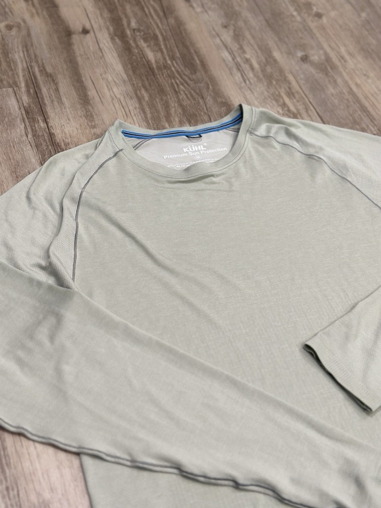 Kuhl Men’s Eclipser Crew Long Sleeve Shirt Lunar Gray UPF 50 Size Medium 7497