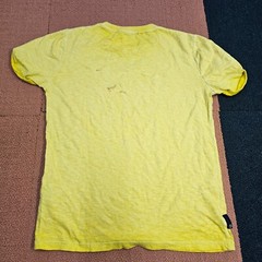 Stains* Superdry Shirt Medium Neon Yellow The Orange Label T-Shirt Mens Roll U9
